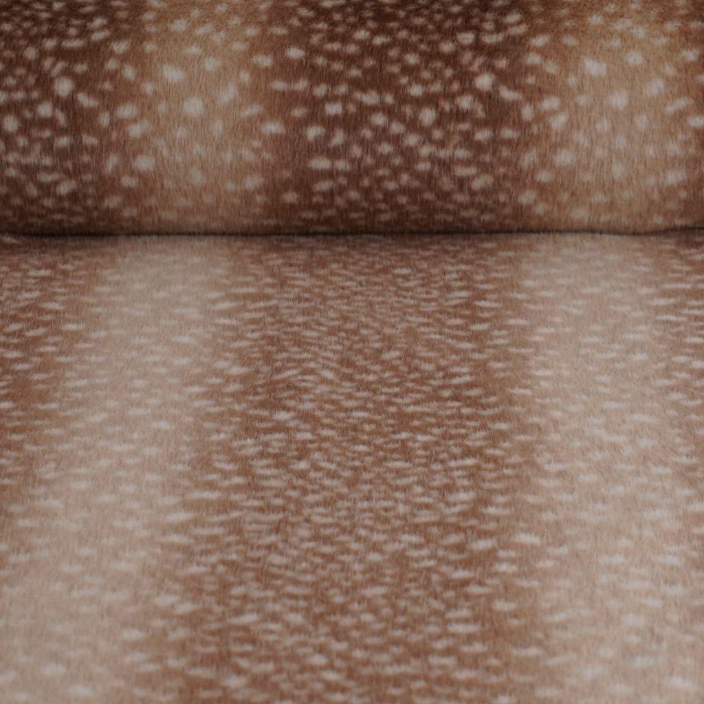Fellimitat Rehkitz Fur Tierdruck braun beige